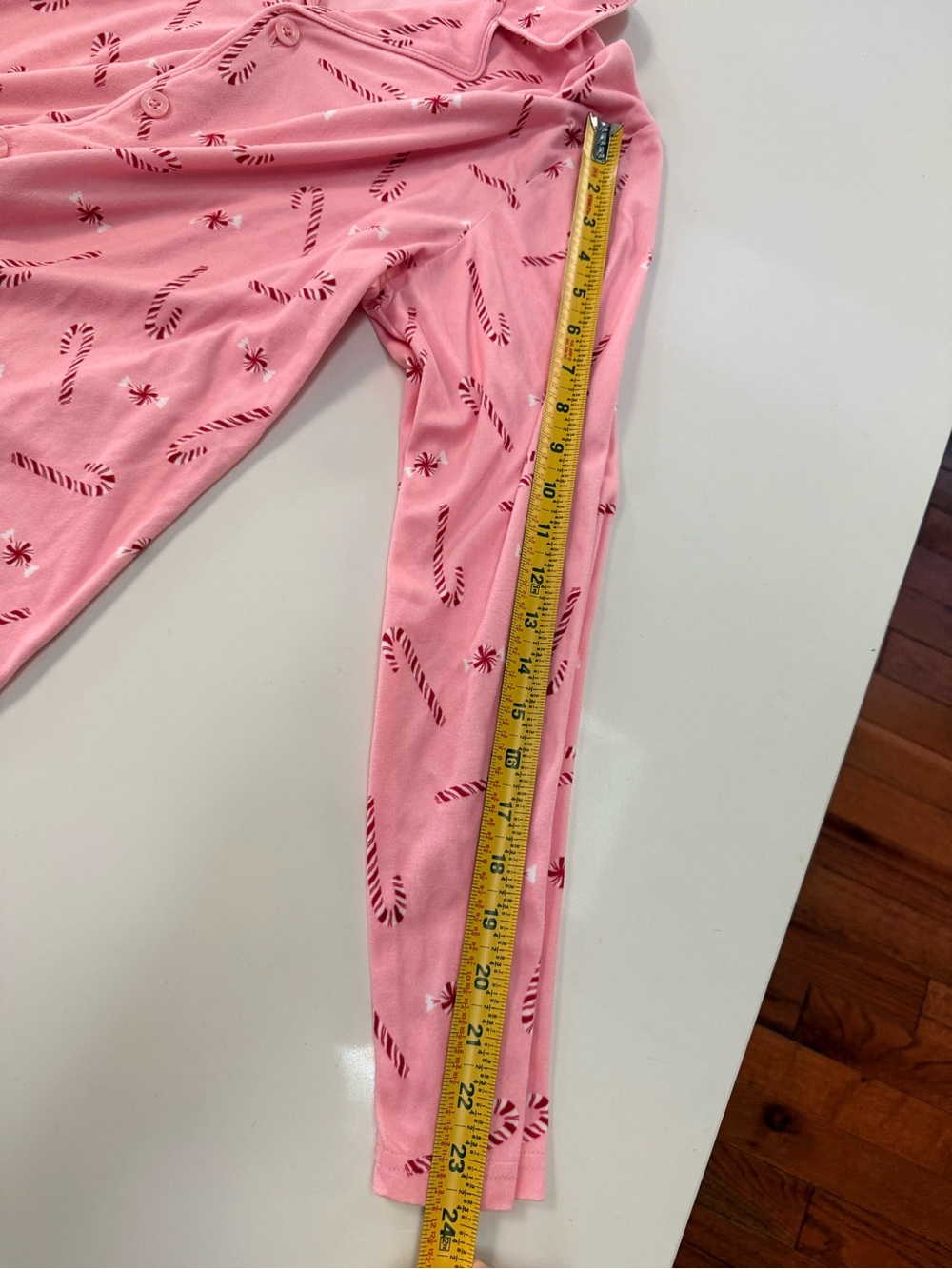 Carter’s Adult M Pink Candy Cane Peppermint Christmas Pajama Set Button Front - Picture 10 of 12